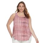 Plus Size Sonoma Goods For Life&trade; Lace-up Back Tank, Women's, Size: 1xl, Med Pink