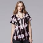 Plus Size Simply Vera Vera Wang Printed Tee, Women's, Size: 2xl, Oxford