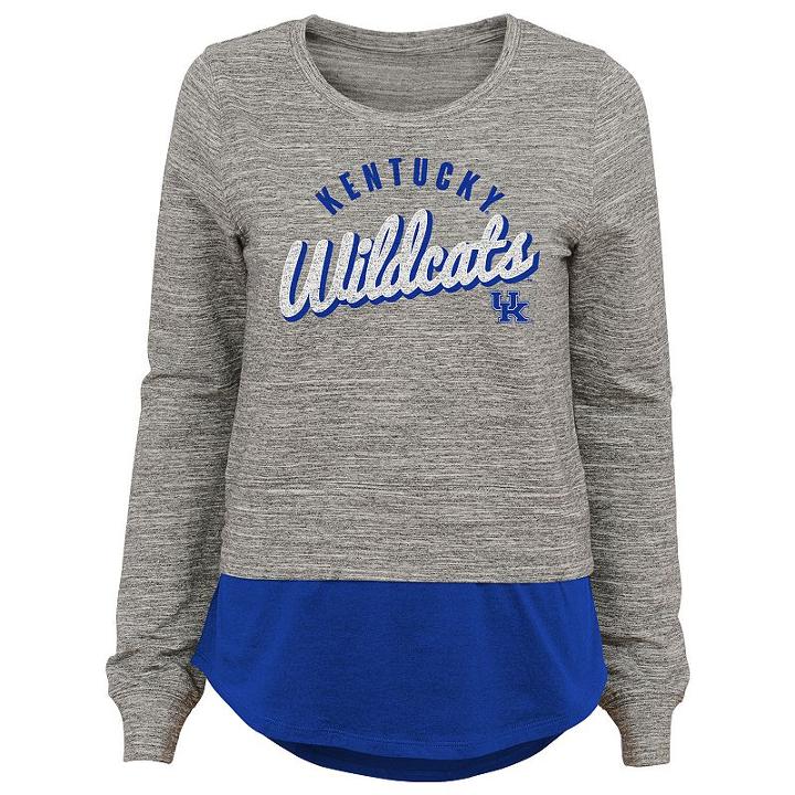 Women's Kentucky Wildcats Mock-layer Tee, Size: Small, Grey