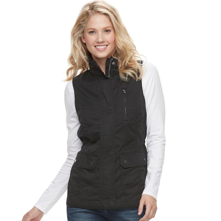Women's Sonoma Goods For Life&trade; Utility Vest, Size: Small, Black