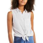 Women's Levi's Sleeveless Button-down Top, Size: Large, Natural