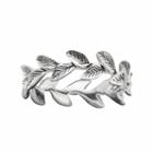 Primrose Sterling Silver Leaf Ring, Women's, Size: 9, Grey