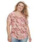Plus Size Sonoma Goods For Life&trade; Essential V-neck Tee, Women's, Size: 4xl, Dark Pink