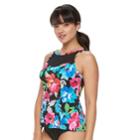 Women's Trimshaper Olivia Bust Enhancer High-neck Tankini Top, Size: 18, Floral Multi