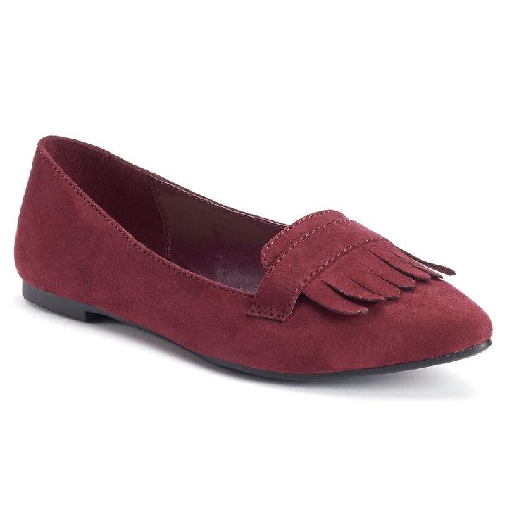 Lc Lauren Conrad Women's Pointed Toe Loafers, Size: 8.5, Red