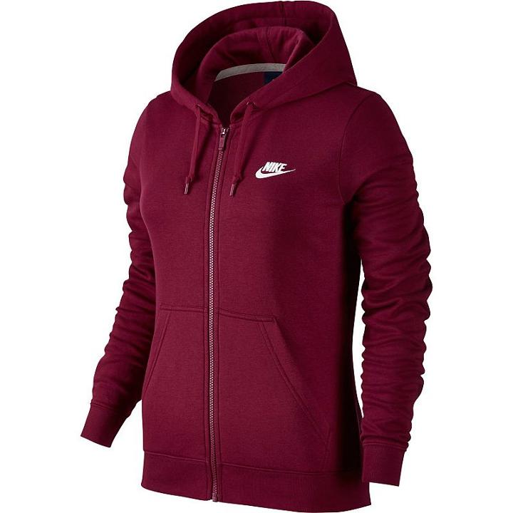Women's Nike Full-zip Fleece Hoodie, Size: Medium, Brt Red