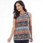 Women's Apt. 9 Printed Mandarin Swing Tank Top, Size: Regular, Multi Boho