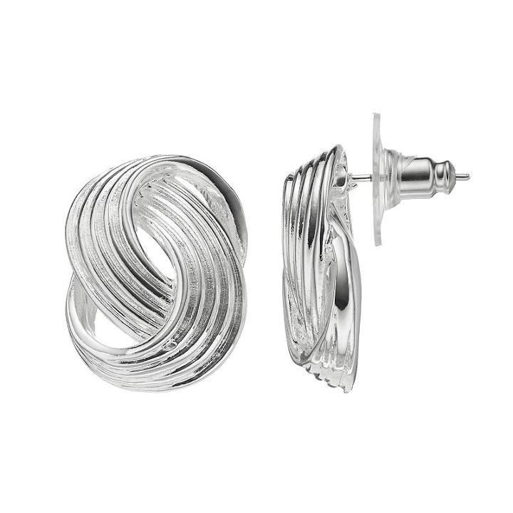 Dana Buchman Textured Swirl Nickel Free Drop Earrings, Women's, Silver