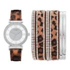 Studio Time Women's Crystal Watch & Bracelet Set, Size: Medium, Multicolor