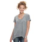 Juniors' Love, Fire Sharkbite Short Sleeve Tee, Teens, Size: Small, Grey