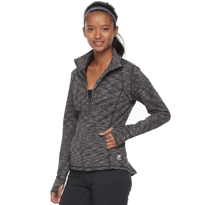 Women's Fila Sport&reg; Flounce Back Thumb Hole Jacket, Size: Medium, Black