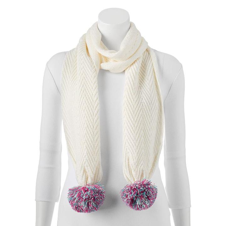 Keds Cable-knit Zigzag Scarf, Women's, White