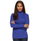 Women's Croft & Barrow&reg; Essential Mockneck Top, Size: Medium, Dark Blue