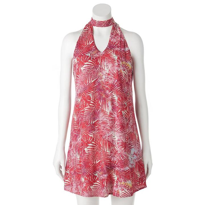 Juniors' Speechless Mockneck Tropical Swing Dress, Girl's, Size: Small, White Oth