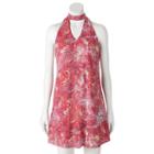 Juniors' Speechless Mockneck Tropical Swing Dress, Girl's, Size: Small, White Oth
