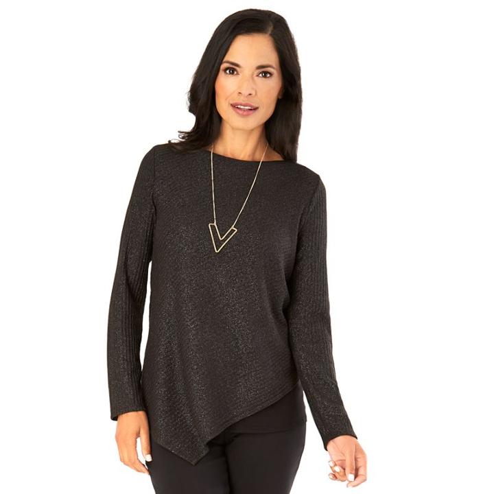 Women's Ab Studio Asymmetrical Popover Top, Size: Xlrg Av/rg, Ovrfl Oth