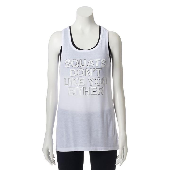 Juniors' So® Mesh Graphic Racerback Tank Top, Girl's, Size: Medium, Natural