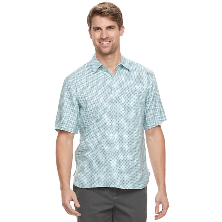Men's Batik Bay Casual Button-down Shirt, Size: Medium, Turquoise/blue (turq/aqua)