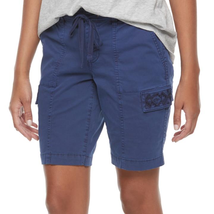 Petite Sonoma Goods For Life&trade; Utility Bermuda Shorts, Women's, Size: 16 Petite, Blue (navy)