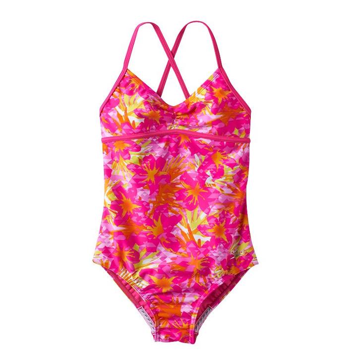 Girls 7-16 Speedo Jungle Floral One-piece Swimsuit, Girl's, Size: 10, Med Pink