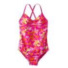 Girls 7-16 Speedo Jungle Floral One-piece Swimsuit, Girl's, Size: 10, Med Pink