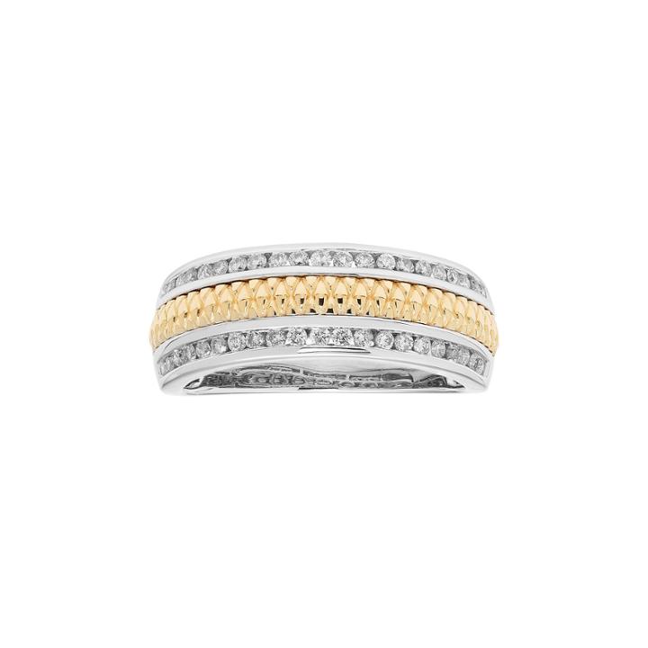 Two Tone 14k Gold 1/3 Carat T.w. Diamond Wedding Ring, Women's, Size: 5.50, Yellow