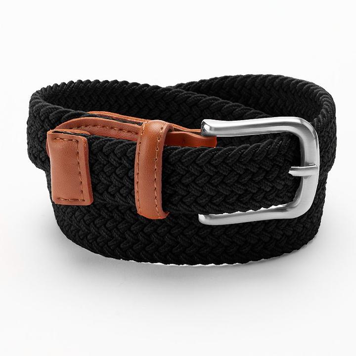 Boys 4-20 Izod Braided Stretch Belt, Boy's, Size: Small, Black
