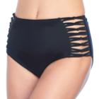 Mix & Match Strappy High-waisted Bikini Bottoms, Teens, Size: Large, Black