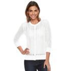 Women's Croft & Barrow&reg; Essential Pointelle Cardigan, Size: Xl, White