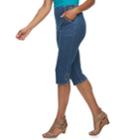 Women's Croft & Barrow&reg; Rivet-hem Pull On Capris, Size: Medium, Dark Blue