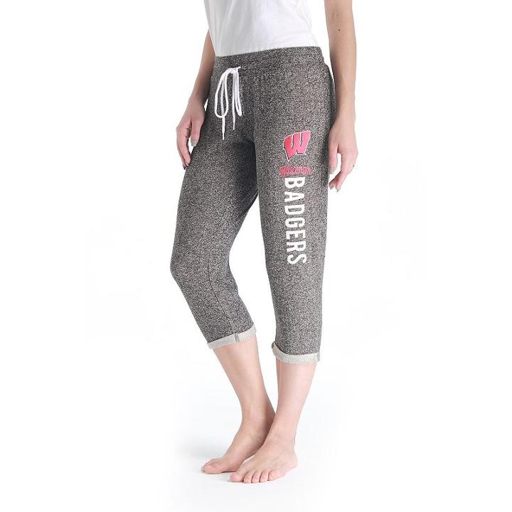 Women's College Concepts Wisconsin Badgers Turf Knit Capris, Size: Large, Grey Other