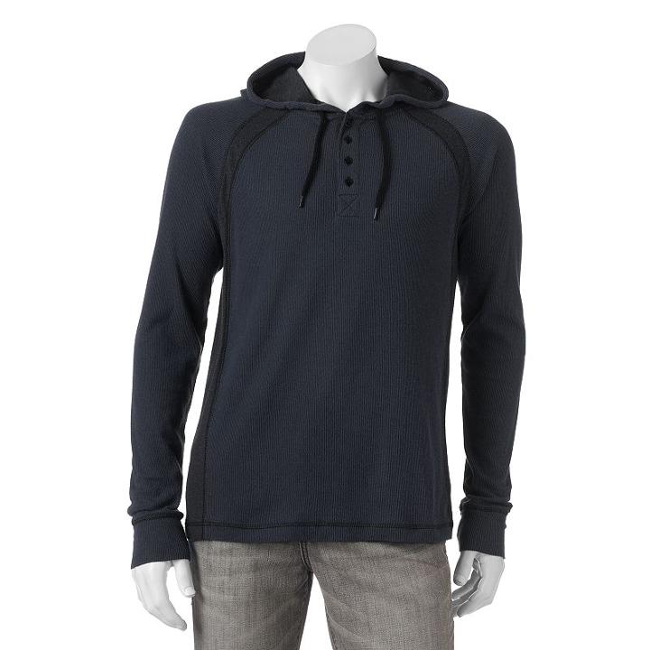 Men's Rock & Republic Thermal Henley, Size: Xxl, Dark Blue