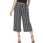 Plus Size White Mark Printed Gaucho Pants, Women's, Size: 3xl, Black