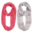 Girls 4-16 2-pk. Tribal Print & Knit Lace Infinity Scarves, Girl's, White Oth