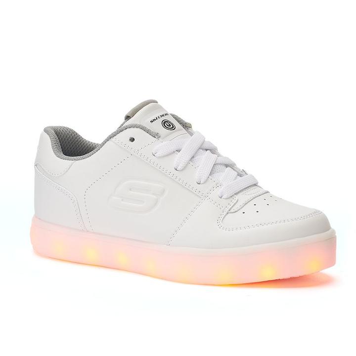 Skechers Energy Lights Kid's Shoes, Girl's, Size: 5, White
