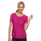Women's Croft & Barrow&reg; Lace-front Tee, Size: Xxl, Med Pink