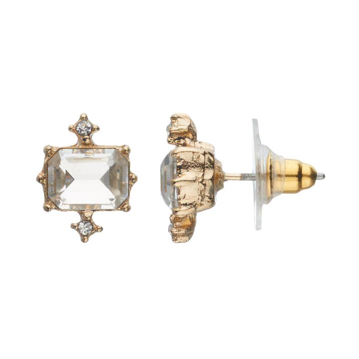 Lc Lauren Conrad Rectangular Nickel Free Stud Earrings, Women's, Gold