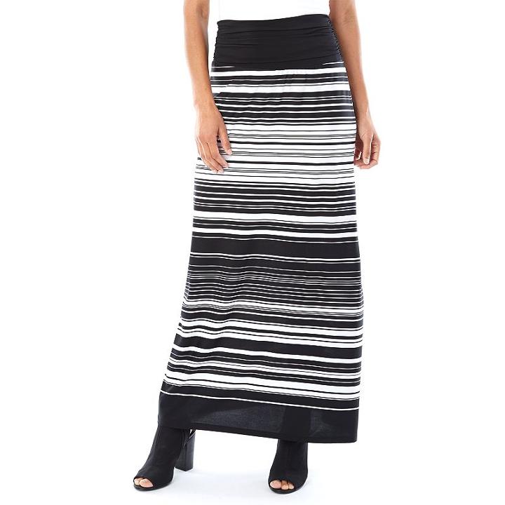 Women's Ab Studio Striped Maxi Skirt, Size: Small, Ovrfl Oth