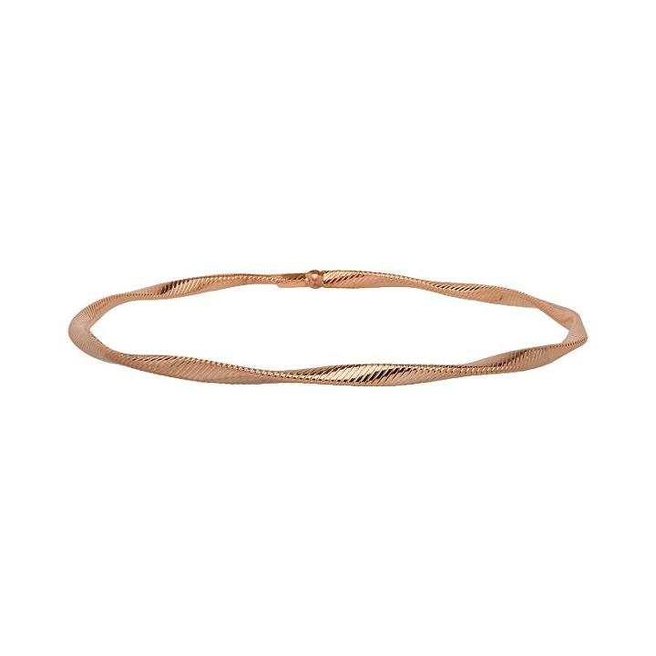 Everlasting Gold 14k Rose Gold Twist Bangle Bracelet, Women's, Size: 8, Yellow