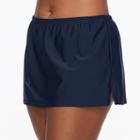 Plus Size Costa Del Sol Solid Swim Skirt, Women's, Size: 3xl, Dark Blue