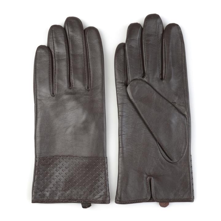 Women's Journee Collection Microfiber-lined Leather Gloves, Size: Small, Brown