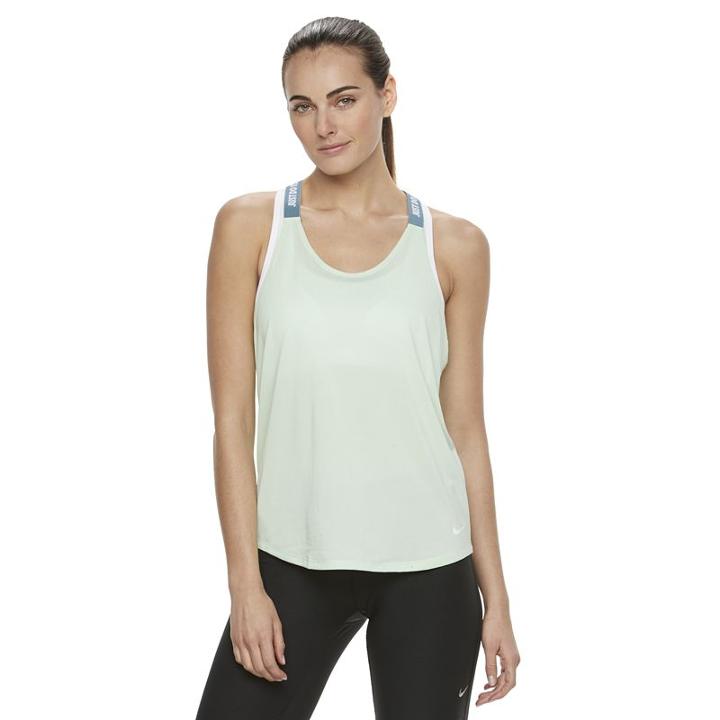 Women's Nike Elastic Straps Graphic Tank Top, Size: Small, Green Oth