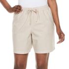 Women's Gloria Vanderbilt Lucy Sheeting Shorts, Size: Xl, Beig/green (beig/khaki)