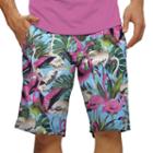 Men's Loudmouth Pink Flamingos Golf Shorts, Size: 34, Turquoise/blue (turq/aqua)