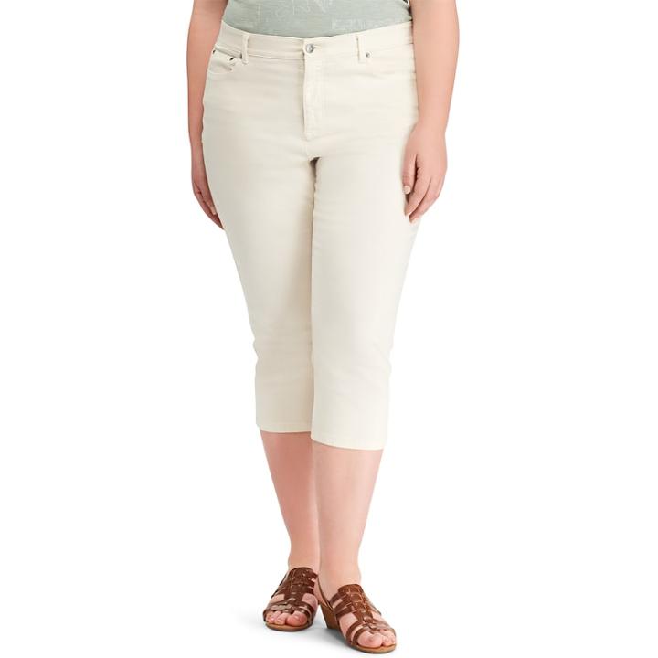 Plus Size Chaps Skinny Capris, Women's, Size: 18 W, Natural