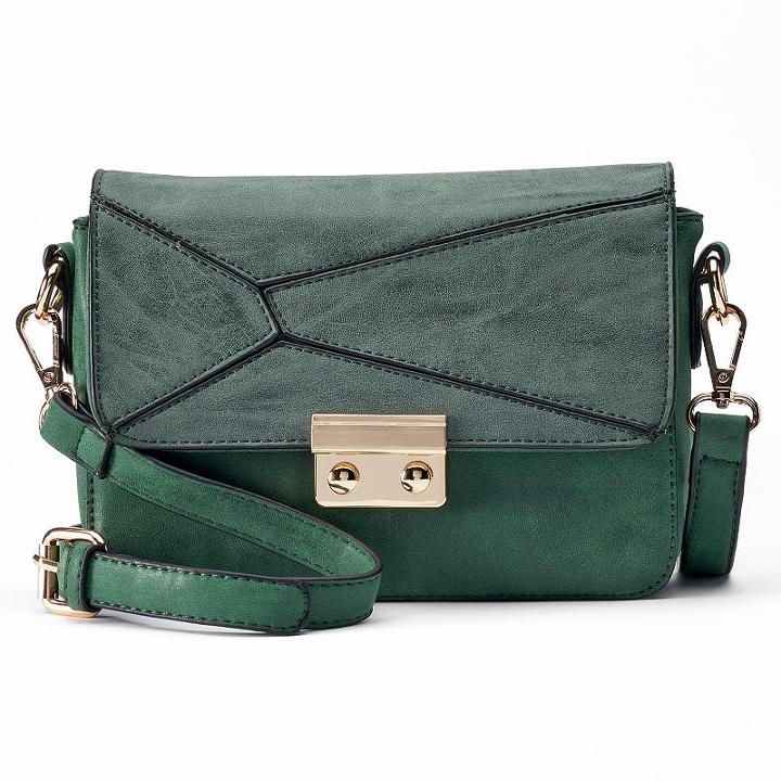 Mellow World Selena Asymmetrical Flap Crossbody Bag, Women's, Green