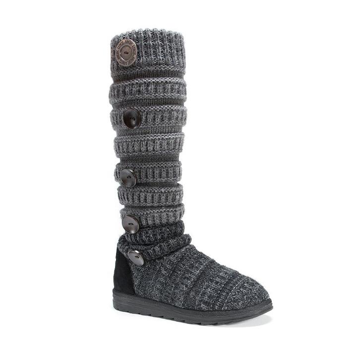 Muk Luks Kalie Women's Sweater Boots, Girl's, Size: 7, Black