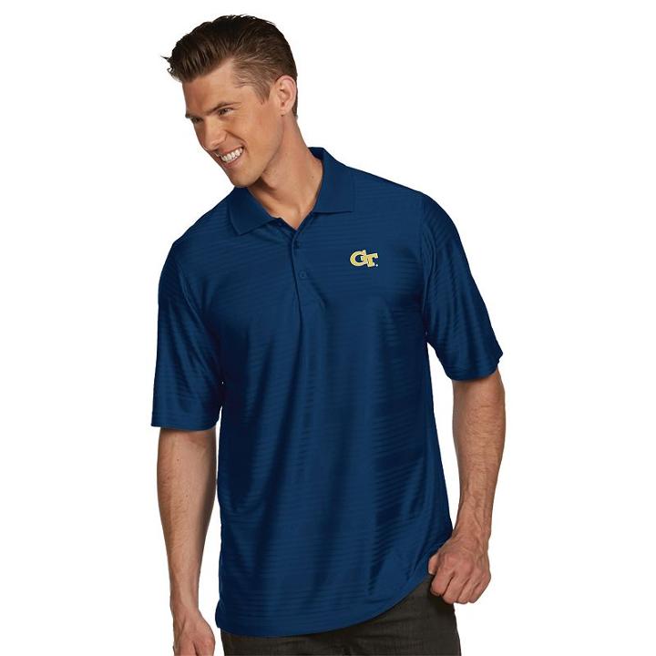 Men's Antigua Georgia Tech Yellow Jackets Illusion Desert Dry Extra-lite Performance Polo, Size: Medium, Blue (navy)