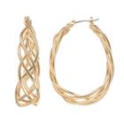 Napier Braided Oval Hoop Earrings, Women's, Gold