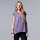 Women's Simply Vera Vera Wang High-low Chiffon Top, Size: Xs, Purple